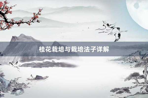 桂花栽培与栽培法子详解